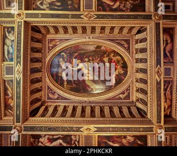 Beeindruckende Decken im Alten Palast ( Palazzo Vecchio ) in Florenz, Italien Stockfoto