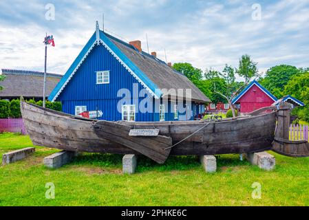 Nida Fisherman's Ethnographic Homestead in Litauen. Stockfoto