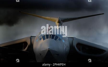 The Handley Page Victor ist ein strategischer Bombenleger mit britischem Jetantrieb, der während des Kalten Krieges von Handley Page entwickelt und produziert wurde. Stockfoto