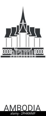 Vektordarstellung von Reisemarkierungen in Kambodscha Stock Vektor