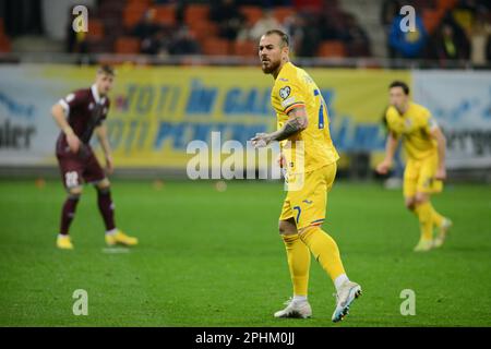 Denis Alibec #7 während des Qualifikationsspiels zur Euro 2024, Rumänien gegen Belarus, gespielt auf 28.03.2022, Bukarest, Cristi Stavri Stockfoto