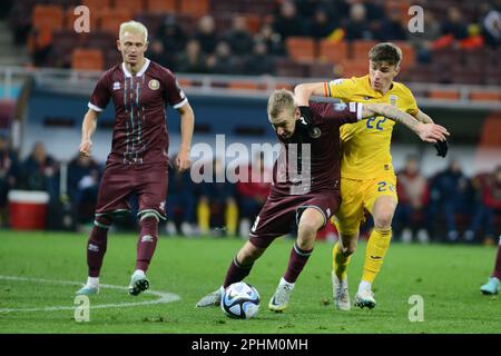 Octavian Popescu #22 während des Qualifikationsspiels zur Euro 2024, Rumänien gegen Belarus, gespielt auf 28.03.2022, Bukarest, Cristi Stavri Stockfoto