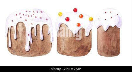 Osterkuchen, frohe Ostern, Aquarellkuchen Stockfoto