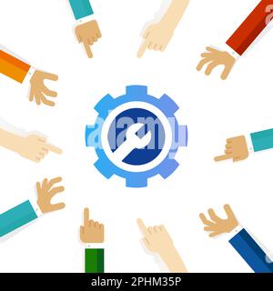 Wartungs- und Reparaturgeräte für Icon-Industriemechaniker Stock Vektor