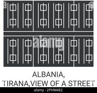 Albanien, Tirana, Vektordarstellung einer Straßenfahrt Stock Vektor