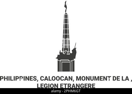 Philippinen, Caloocan, Monument De La Legion Etrangere Reise-Wahrzeichen-Vektordarstellung Stock Vektor