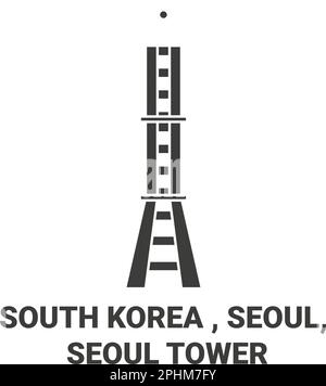 Republik Korea, Seoul, Turmreise-Vektorbild Stock Vektor