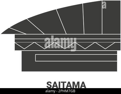 Japan, Saitama Reise-Wahrzeichen-Vektordarstellung Stock Vektor