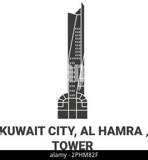Kuwait City, Al Hamra, Tower Travel Wahrzeichen Vektordarstellung Stock Vektor