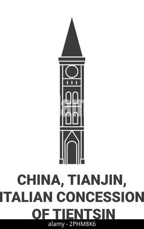 China, Tianjin, Italienische Konzession von Tientsin Reise Landmarke Vektordarstellung Stock Vektor