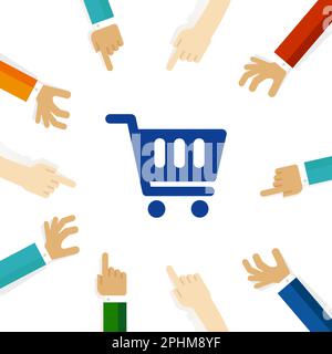 Einkaufswagen des Kunden Rad Carry Shop Trolley Mall Supermarkt Stock Vektor