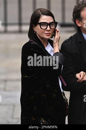 London, Großbritannien. 29. März 2023. London, Großbritannien. 29. März 2023. Sadie Frost trifft vor den königlichen Gerichten im Zentrum von London ein, vor einer Anhörung wegen Vorwürfen der Sammlung rechtswidriger Informationen, die gegen Associated Newspapers Limited (ANL) von sieben Personen erhoben wurden - dem Herzog von Sussex, Baroness Doreen Lawrence, Sir Elton John, David Furnish, Liz Hurley, Sadie Frost und Sir Simon Hughes. Kredit: Doug Peters/Alamy Live News Stockfoto