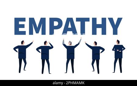Empathie Team spricht über Sympathie Emotionen Illustration Stock Vektor