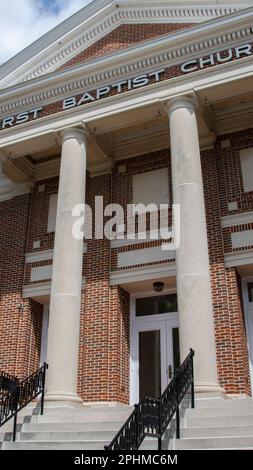 25. März 2023, die historische First Baptist Church in Winter Garden, Florida. Das ursprüngliche