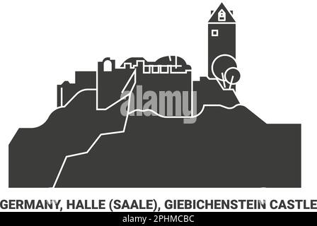 Deutschland, Halle Saale, Schloss Giebichenstein reisen als Vektorbild Stock Vektor