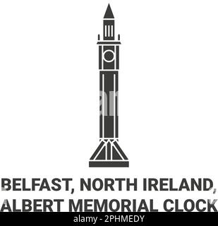 Irlands, Belfast, Albert Memorial Clock Reise-Wahrzeichen Vektordarstellung Stock Vektor