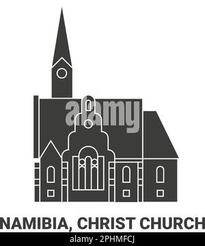 Namibia, Christ Church, Reise-Wahrzeichen-Vektor-Illustration Stock Vektor