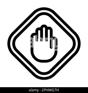 Symbol „Stop Vector Thick Line“ (Vektor Mit Dicker Linie Stoppen) Für Den Persönlichen Und Kommerziellen Gebrauch. Stockfoto