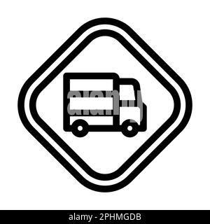 Truck Vector Thick Line-Symbol Für Den Privaten Und Gewerblichen Gebrauch. Stockfoto