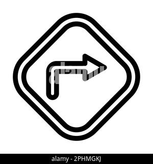 „Go Right Vector Thick Line“-Symbol Für Den Persönlichen Und Kommerziellen Gebrauch. Stockfoto