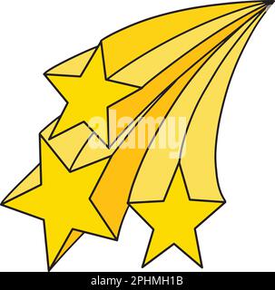 Coming Shooting Stars Cartoon Colored Clipart Stock Vektor