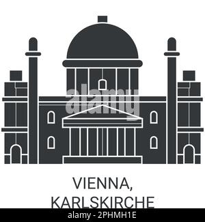 Österreich, Wien, Karlskirche Reise-Wahrzeichen-Vektordarstellung Stock Vektor