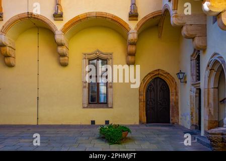 Innenhof der Burg Albrechtsburg in Meissen. Stockfoto