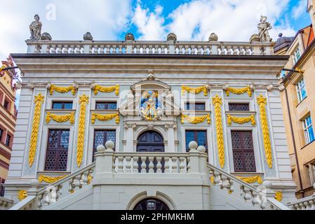 Alte Börse in der deutschen Stadt Leipzig. Stockfoto