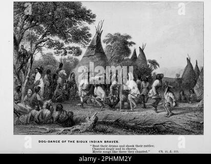 Hundetanz der Sioux Indian Braves aus dem Buch " The Song of Hiawatha " von Longfellow, Henry Wadsworth, 1807-1882 Publikationsdatum 1898 Publisher Chicago, S. C. Andrews Stockfoto