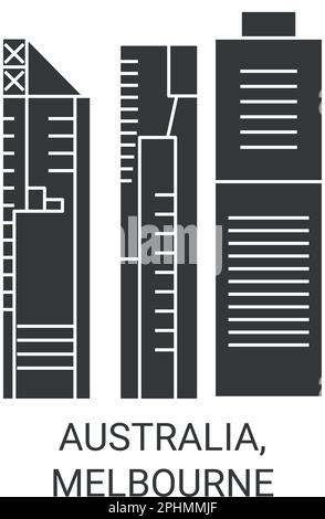 Vektordarstellung von Reisezielen in Australien und Melbourne Stock Vektor
