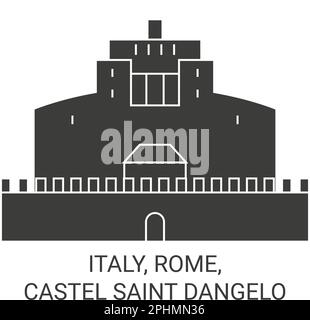 Italien, Rom, Castel Saint Dangelo Reise Wahrzeichen Vektordarstellung Stock Vektor