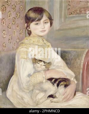 Julie Manet (1878-1966), Tochter und einziges Kind des Künstlers Berthe Morisot und Eugène Manet, Porträtmalerei in Öl auf Leinwand von Pierre Auguste Renoir, 1887 Stockfoto