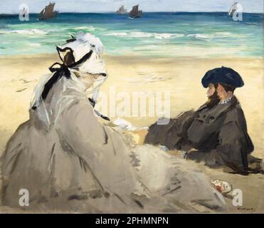 Edouard Manet, am Strand, gemalt in Öl auf Leinwand, 1873 Stockfoto