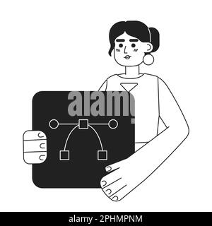 Grafik-Designer-Künstler Schwarz-Weiß-Konzept-Vektordarstellung Stock Vektor