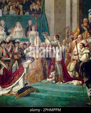 Die Krönung von Kaiser Napoleon I. und Kaiserin Josephine, 2. Dezember 1804 (Detail), gemalt in Öl auf Leinwand von Jacques Louis David, 1808-1822 Stockfoto
