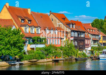 Das kleine Venedig-Viertel der deutschen Stadt Bamberg. Stockfoto