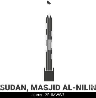 Sudan, Masjid Alnilin, Reise-Wahrzeichen-Vektordarstellung Stock Vektor