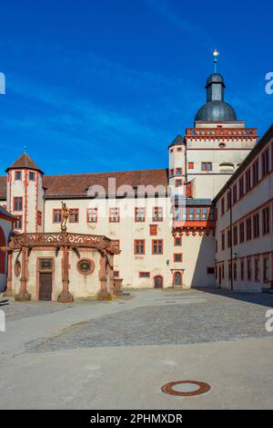 Innenhof der Festung Marienberg in Würzburg. Stockfoto