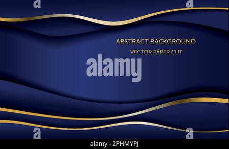 3D Moderne abstrakte Darstellung der Wellenkurven im Hintergrund. Luxuriöser Papierschnitt im Hintergrund. Abstrakte Dekoration, Halbtonverläufe, 3D-Vektordarstellung Stock Vektor