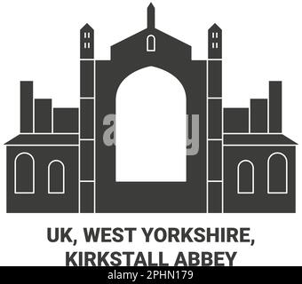 Vektordarstellung für UK, West Yorkshire, Kirkstall Abbey Stock Vektor