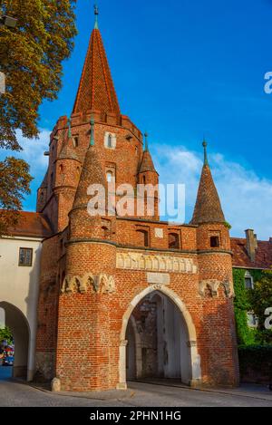 Kreuztor-Tor in der deutschen Stadt Ingolstadt. Stockfoto