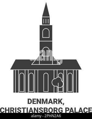 Dänemark, Christiansborg Palast Reise Wahrzeichen Vektordarstellung Stock Vektor