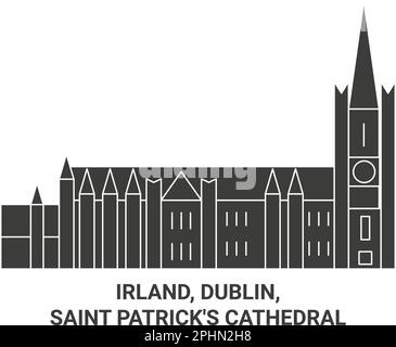 Irland, Dublin, Saint Patrick's Cathedral reisen Wahrzeichen Vektordarstellung Stock Vektor