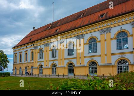 Schloss Dachau während eines bewölkten Tages in Deutschland. Stockfoto