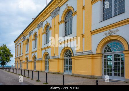 Schloss Dachau während eines bewölkten Tages in Deutschland. Stockfoto