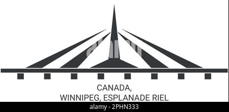 Vektordarstellung für Reiseziele Kanada, Winnipeg, Esplanade Riel Stock Vektor