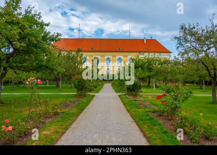 Schloss Dachau während eines bewölkten Tages in Deutschland. Stockfoto