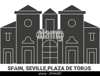 Spanien, Sevilla, Plaza De Toros, Wegweiser-Vektorbild Stock Vektor