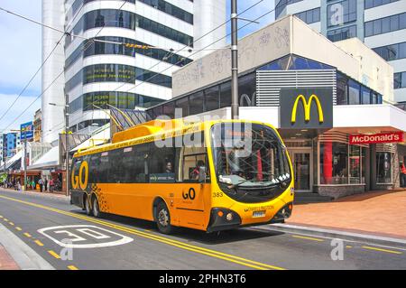 GoWellington Bus, Region Manieren Street, Wellington, Wellington, Nordinsel, Neuseeland Stockfoto