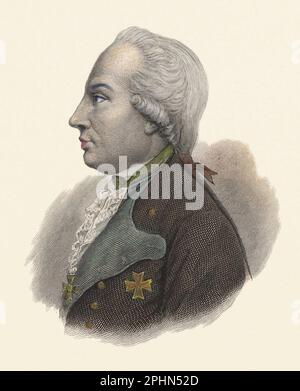 Charles William Ferdinand, Herzog von Brunswick - Karl Wilhelm Ferdinand - Portrait de Charles Guillaume Ferdinand, herzog de Brunswick (1735-1806), General prussien.Gravure vers 1835 Stockfoto